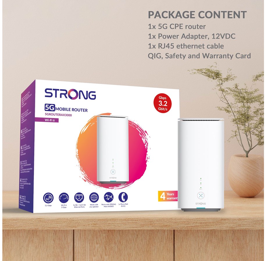 Strong 5G Router AX3000 (WiFi 6) - 3.2 Gbit/s - 5G Wi-Fi 6 | Auf Lager