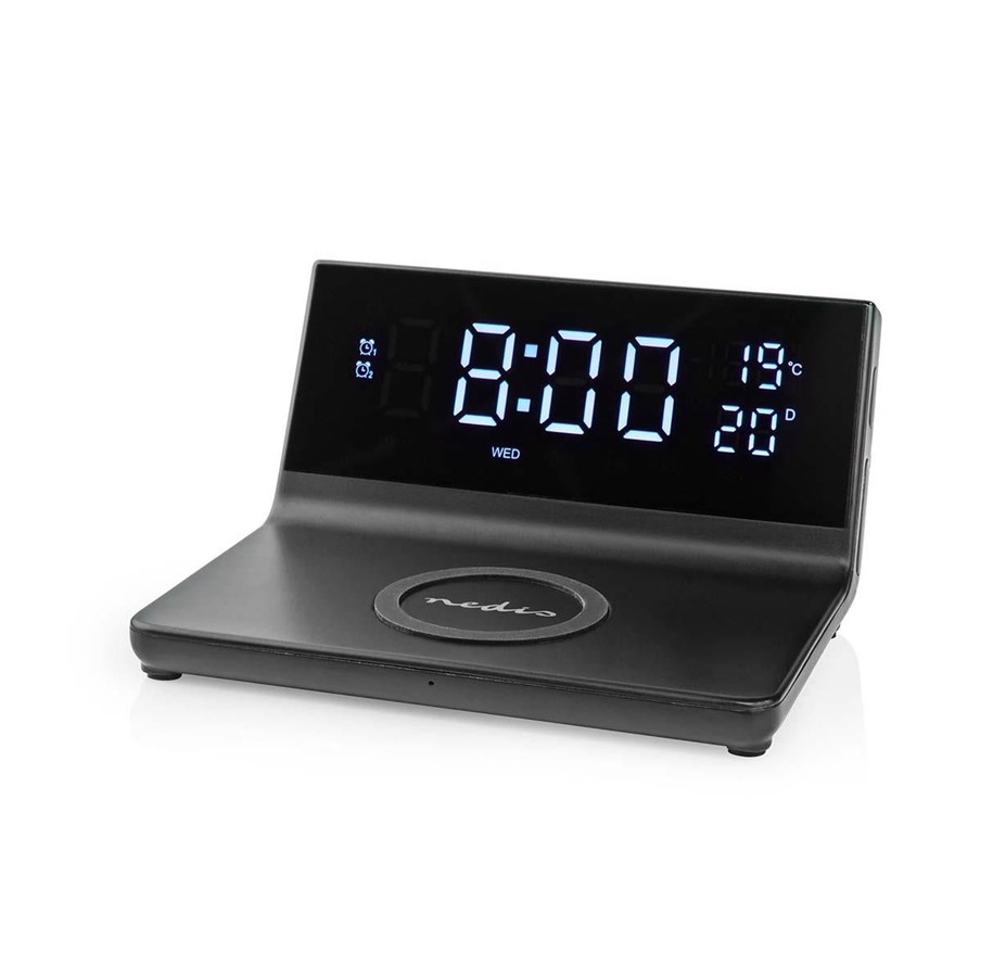 Handys - Adapter und Ladegeräte - Nedis Alarm clock with wireless charging - WCACQ20BK