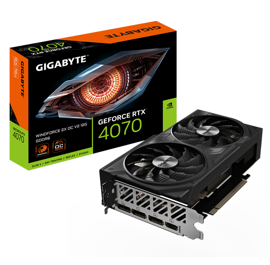 Grafikkarte - GIGABYTE GeForce RTX 4070 WindForce 2 V2 OC - 12GB GDDR6 RAM - Grafikkarte *DEMO* - GV-N4070WF2OCV2-12GD