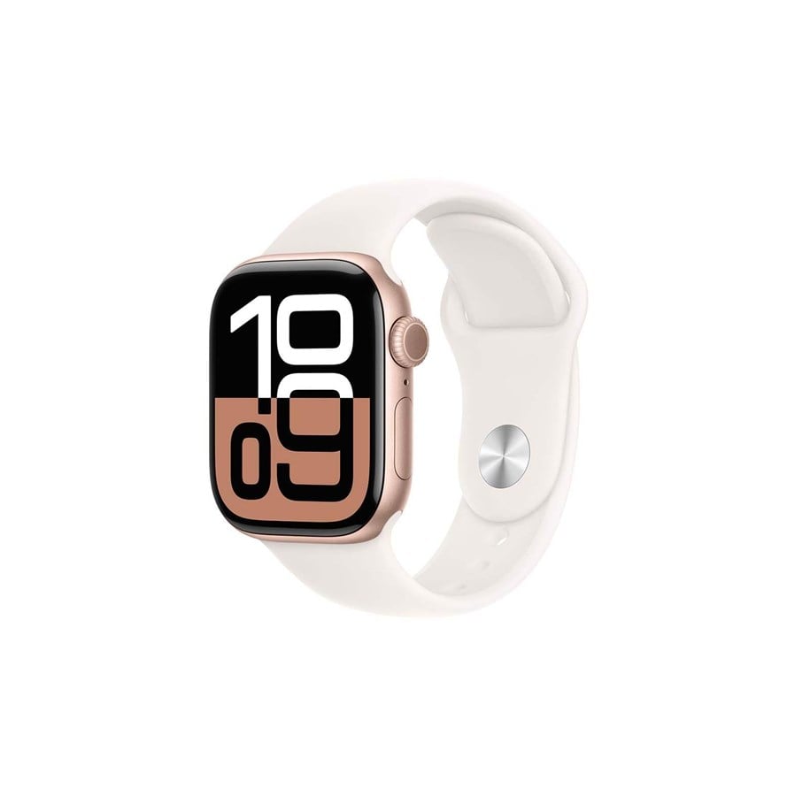 Smartwatches, Pulsuhren, Sportuhren & Schrittzähler - Apple Watch Series 10 GPS 42mm - Rose Gold Aluminium Case with Light Blush Sport Band - S/M - MWWH3QN/A