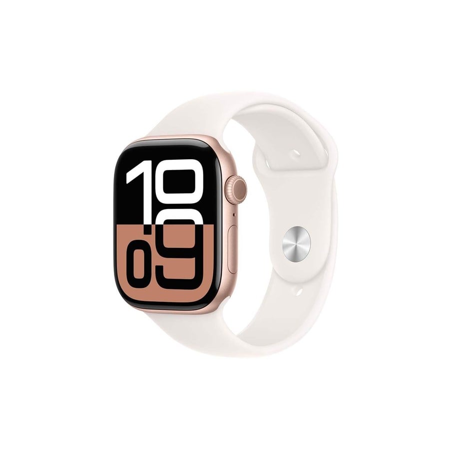 Smartwatches, Pulsuhren, Sportuhren & Schrittzähler - Apple Watch Series 10 GPS 46mm - Rose Gold Aluminium Case with Light Blush Sport Band - S/M - MWWT3QN/A