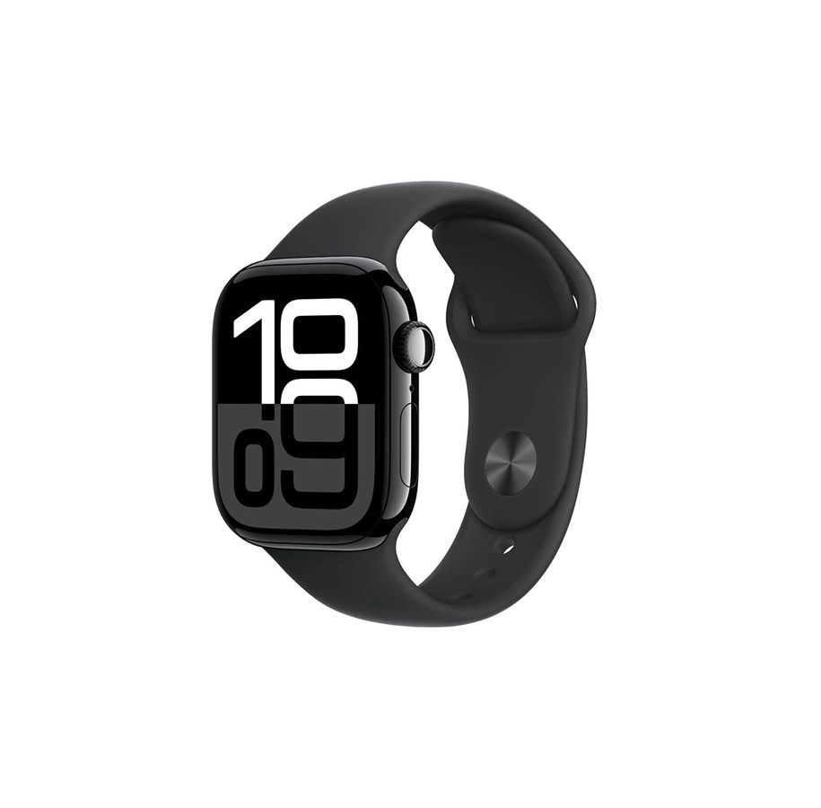 Smartwatches, Pulsuhren, Sportuhren & Schrittzähler - Apple Watch Series 10 GPS + Cellular 42mm - Jet Black Aluminium Case with Black Sport Band - M/L - MWX73QN/A