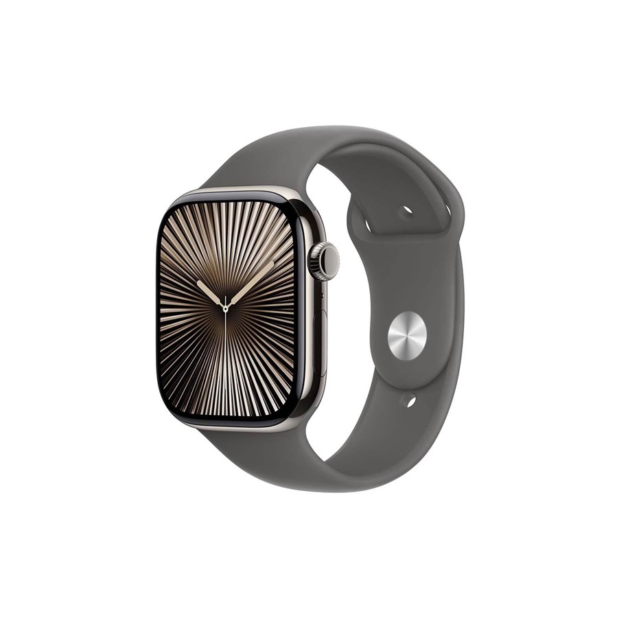 Smartwatches, Pulsuhren, Sportuhren & Schrittzähler - Apple Watch Series 10 GPS + Cellular 46mm - Titanium Case with Stone Grey Sport Band - M/L - MWYA3QN/A
