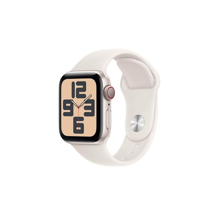Smartwatches, Pulsuhren, Sportuhren & Schrittzähler - Apple Watch SE GPS + Cellular 40mm - Starlight Aluminium Case with Starlight Sport Band - M/L - MXGK3QN/A