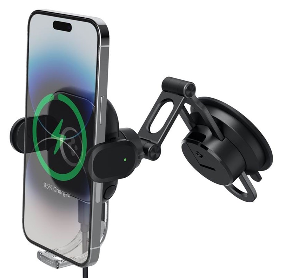 Handys - Adapter und Ladegeräte - Spigen OneTap Universal Wireless Car Charger for Dashboard / Windshield - black - ACP01280