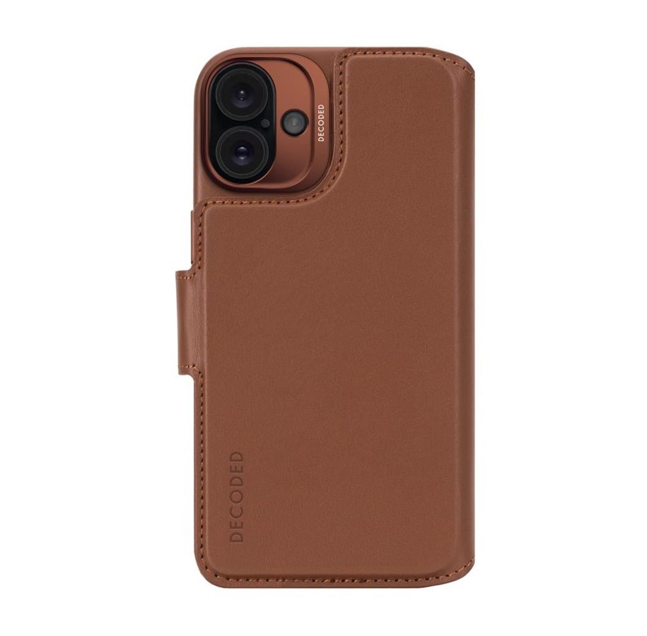Handys - Cover & Cases - Decoded Leather Detachable Wallet for iPhone 16 Plus Tan - D25IPO16PLDW5TN