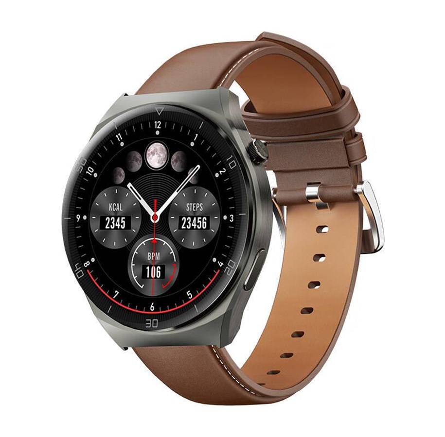Smartwatches, Pulsuhren, Sportuhren & Schrittzähler - Aukey SW-2U SmartWatch 2 Ultra - Dark Brown Leather - SW-2U