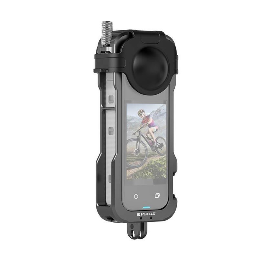 Actionkamera Zubehör - Puluz Metal Protective Cage With Lens Cover for Insta360 X4 - PU981B
