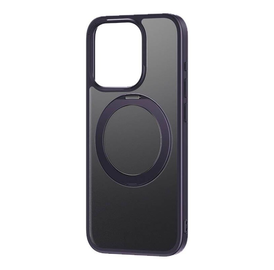 Handys - Cover & Cases - Baseus SkyRing 360° case with stand for iP 14 Pro + tempered glass and cleaning kit (purple) - P60161005511-03