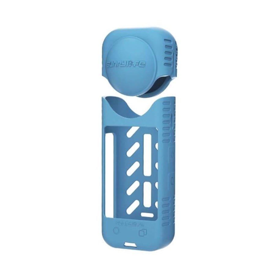 Actionkamera Zubehör - Sunnylife silicone case + lens cover for Insta360 X4 (blue) - X4-BHT818-B