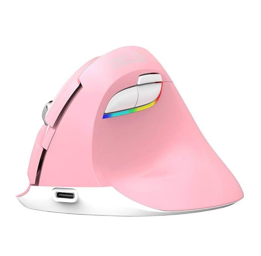 Maus - DeLUX Wireless Vertical Mouse M618Mini DB BT+2.4G 2400DPI (pink) - Ergonomische Maus (Pink) - M618 Mini Pink
