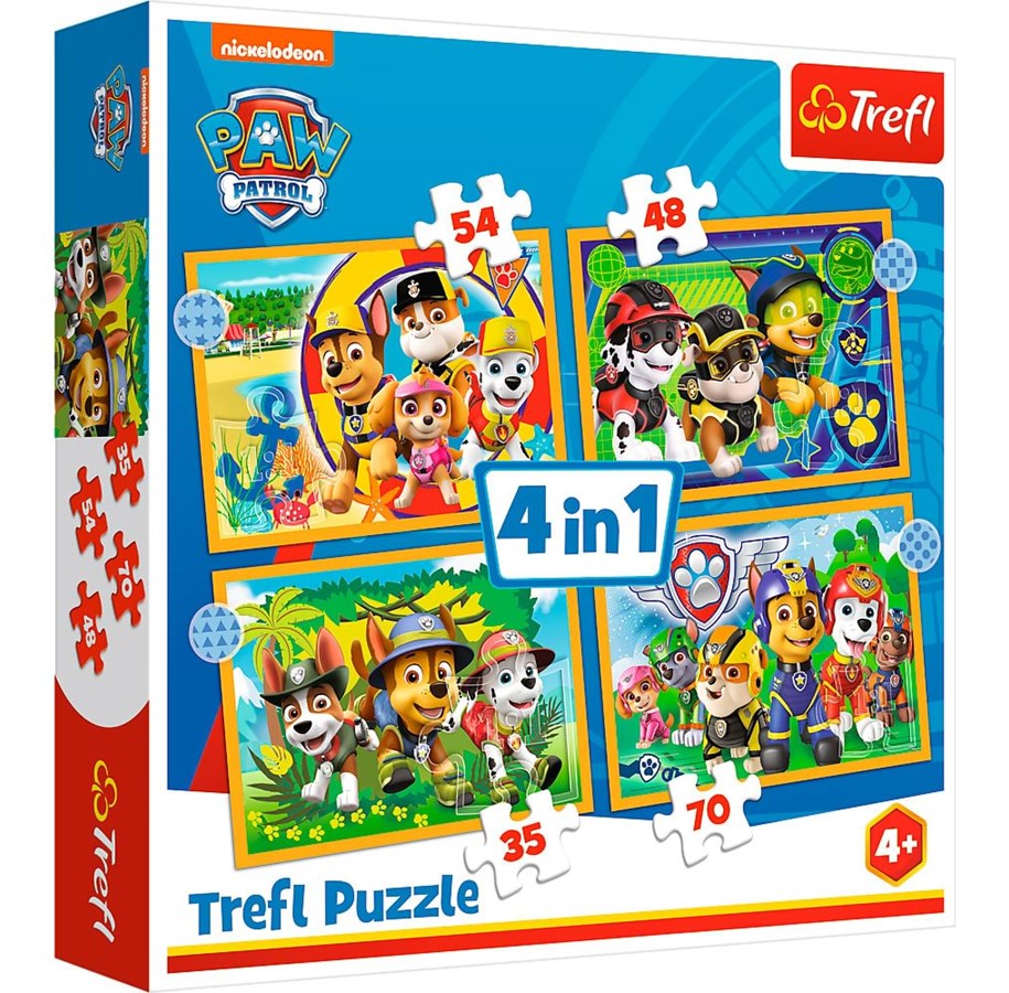 Puzzle - Trefl Puzzle - PAW Patrol - Holiday Paw Patrol (4in1) 2D Puzzles - TFL34395