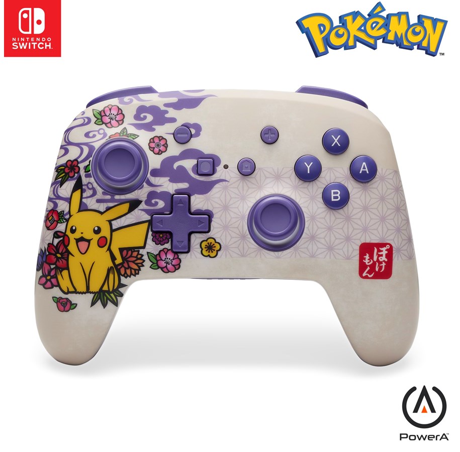 Gaming Zubehör - PowerA Verbesserter kabelloser Controller für Nintendo Switch - Pikachu-Blüte - NSGP0324-01