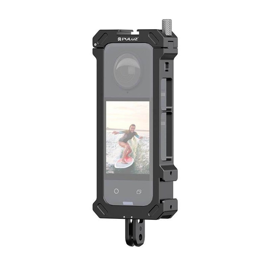 Actionkamera Zubehör - Puluz Metal protective cage with tripod adapter for Insta360 X4 - PU941B