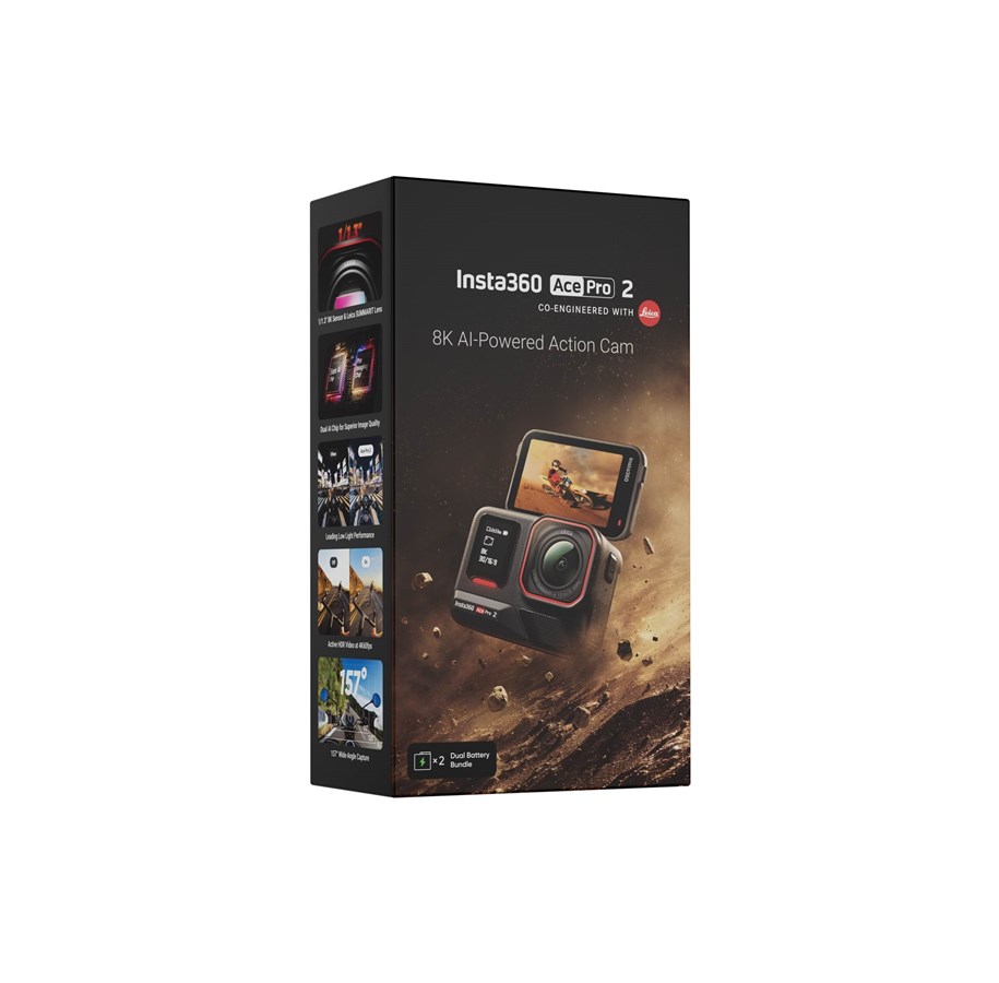 Insta360 Ace Pro 2 Dual Battery Bundle – 8K Actioncam Mit Leica Objektiv, 2 Akkus & Zubehör