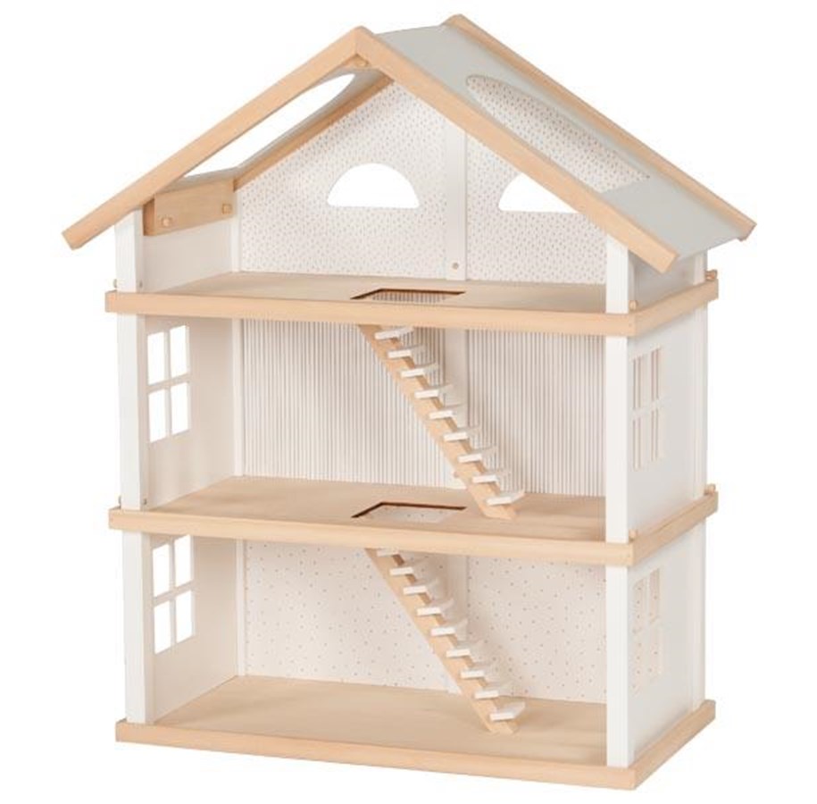 Puppen & Zubehör - Goki Wooden Dollhouse Modern Living with 3 Floors - 51491