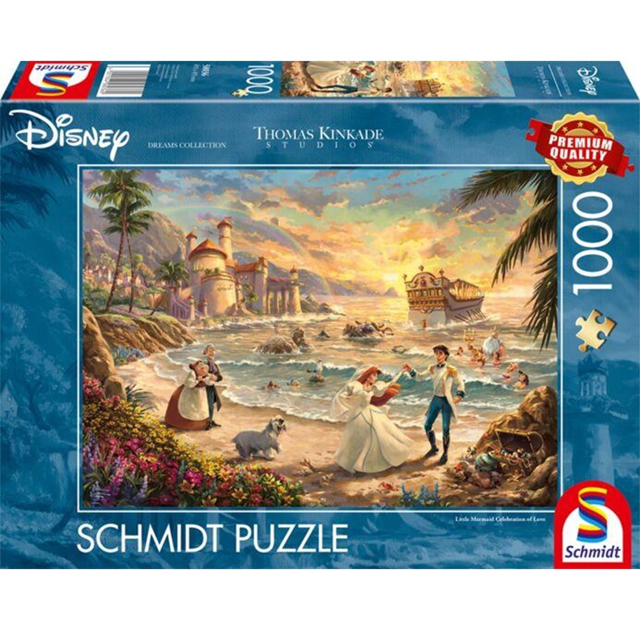 Puzzle - Schmidt Puzzle - Thomas Kinkade: Disney - Little Mermaid Celebration of Love (1000) - 58036