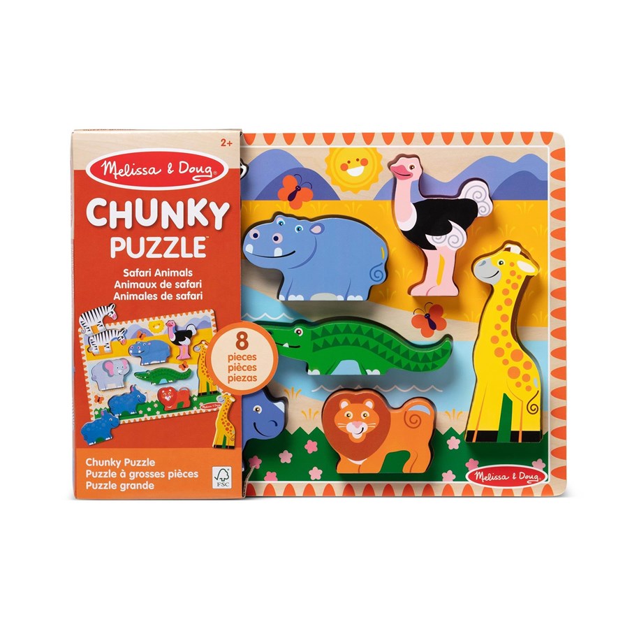 Baby Spielzeug - Melissa & Doug Chunky Puzzle Safari Animals - 50202