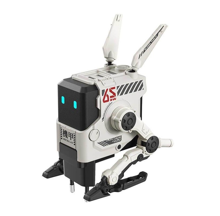 Handys - Adapter und Ladegeräte - GravaStar Alpha65 65W GaN Fast Charger War Damaged Version White - GRAVASTAR A65_WHT_EU