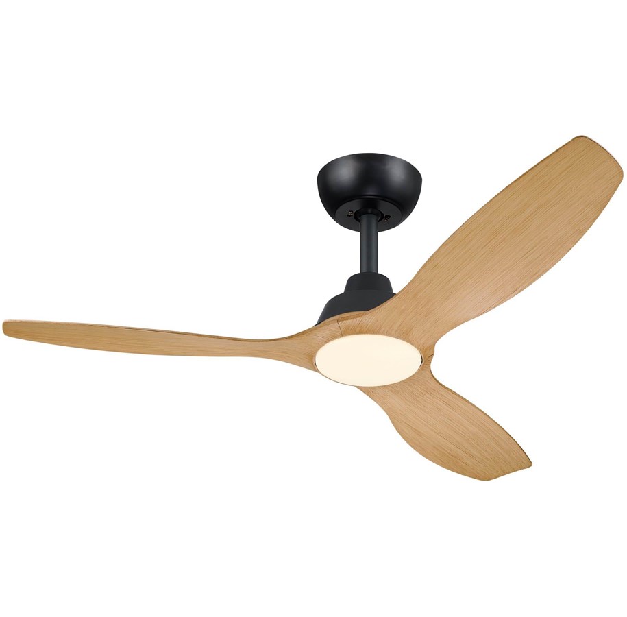 Lampen - Philips Olas Fan ceiling 52' 32W+24W BK&Wood - 929004641301