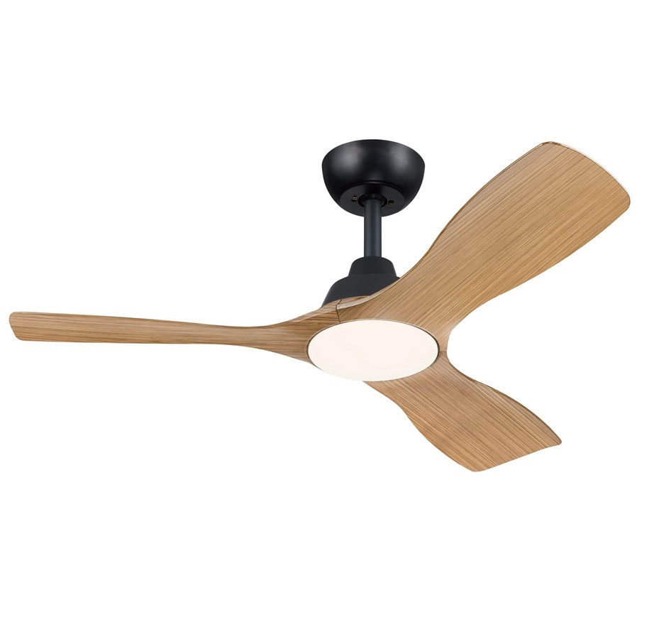 Lampen - Philips Olas Fan ceiling 42' 28W+24W BK&Wood - 929004641001