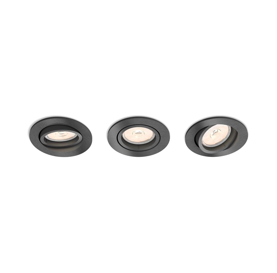 Lampen - Philips DONEGAL recessed grey 3xNW 230V - 915005424031