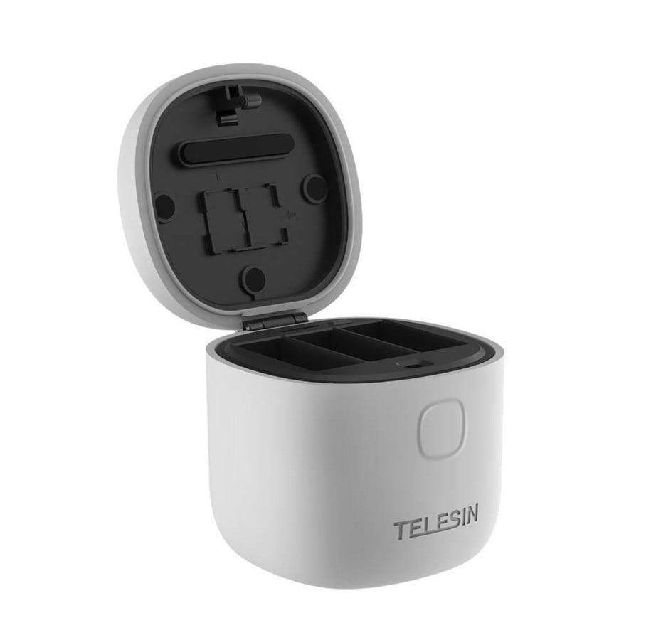 Batterien und Batteriegriffe - TELESIN 3-slot waterproof charger Allin box for GoPro Hero 12 / Hero 11 / Hero 10 / Hero 9 - GP-BTR-904-GY