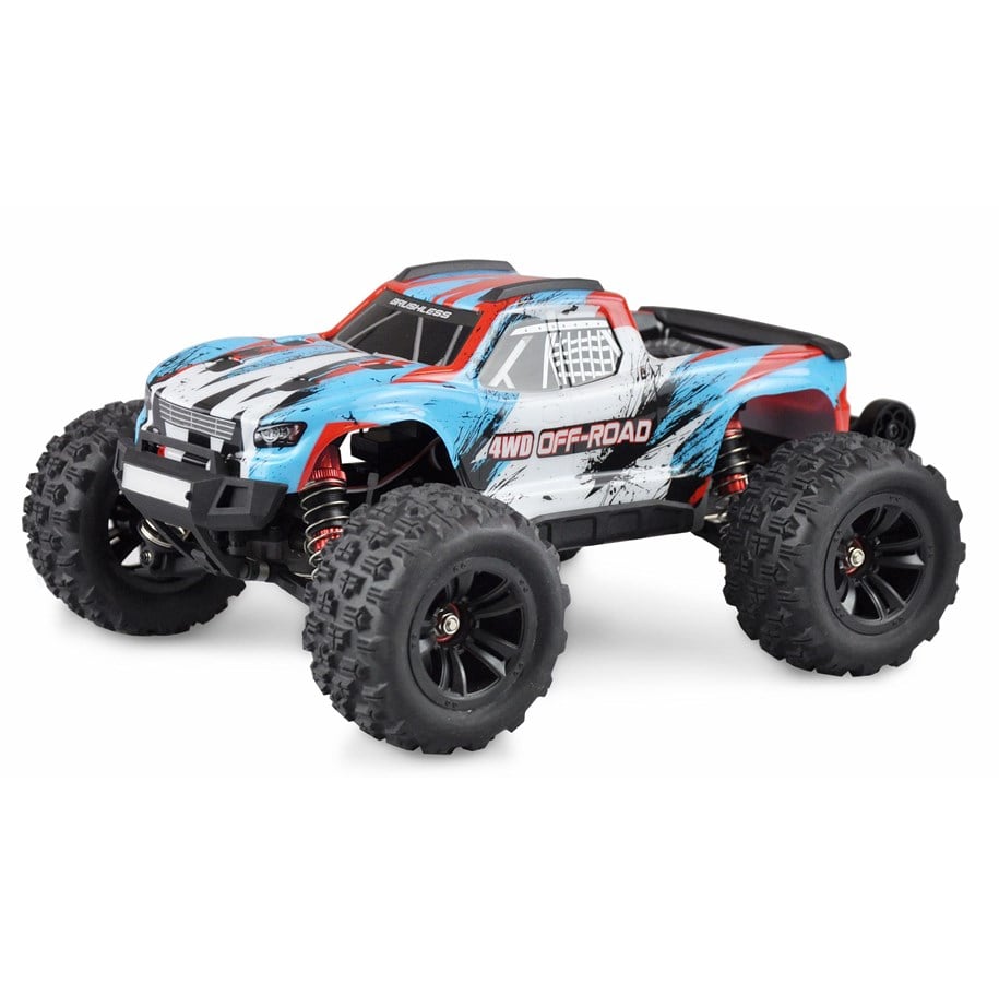 Ferngesteuert - Amewi Hyper Go Monster Truck Brushless 4WD 1:16 RTR Blue/White - 22627