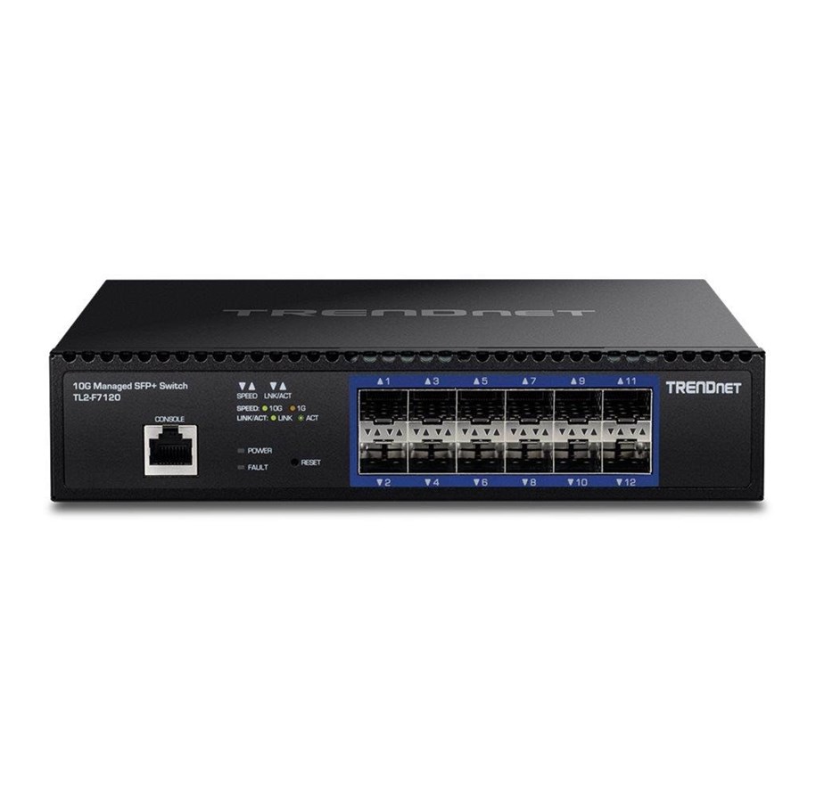 Switches - TRENDnet TL2-F7120 - switch - 12 ports - Managed - rack-mountable - TAA Compliant - TL2-F7120