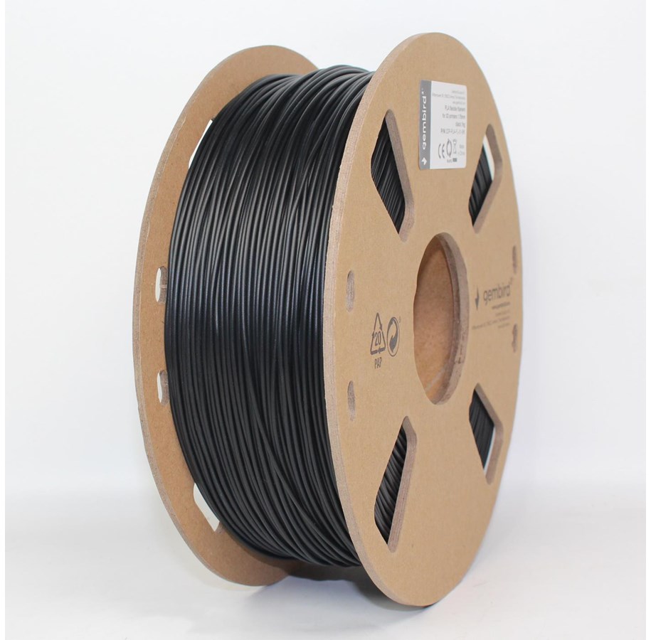 Filament - 3D Drucker - Gembird PLA-FL Filament - Schwarz - 1.75mm ø - 1 kg - 3DP-PLA-FL-01-BK