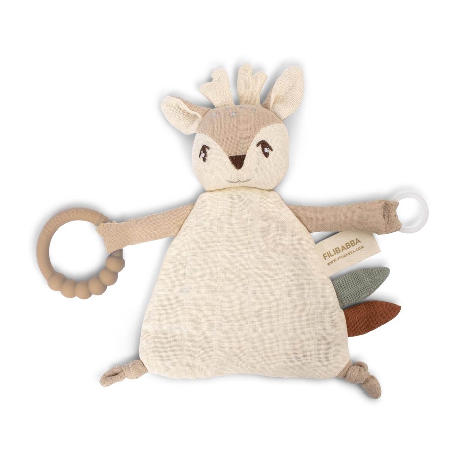 Babypflege - Filibabba Schnuffeltuch mit Beißring - Rehkitz Fawn - FI-03357