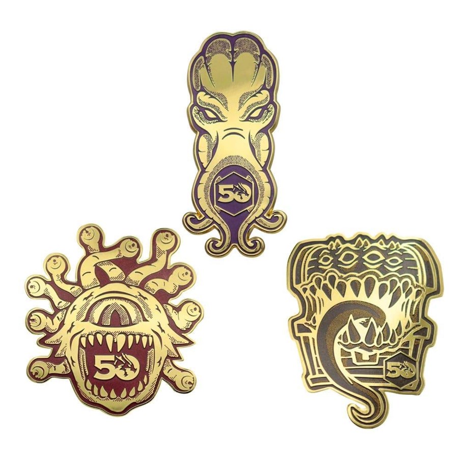 Merchandise - FaNaTtik - Dungeons & Dragons 50th Anniversary Set Of 3 Pin Badges - HAS-DUN49
