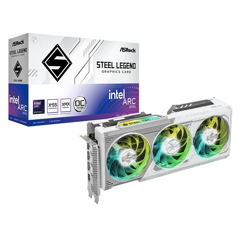 Grafikkarte - ASRock Arc B580 Steel Legend - 12GB GDDR6 RAM - Grafikkarte - 90-GA5CZZ-00UANF