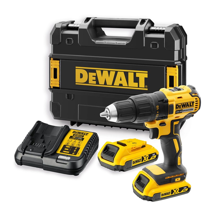 Schraub/Bohrmaschinen - Dewalt DCD777D2T-QW 18V XR Brushless Compact Drill Driver - 2 X 2Ah - DCD777D2T