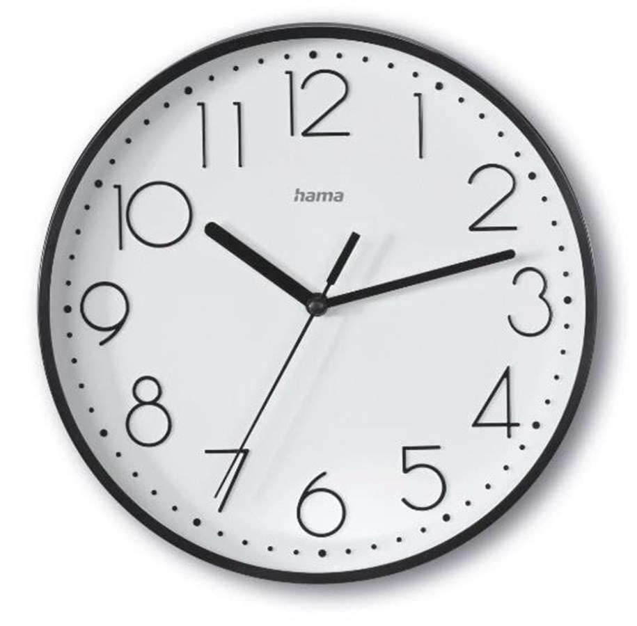 Einrichtung - Hama 'Salina' Wall Clock Ø 22 cm Black - 00185866