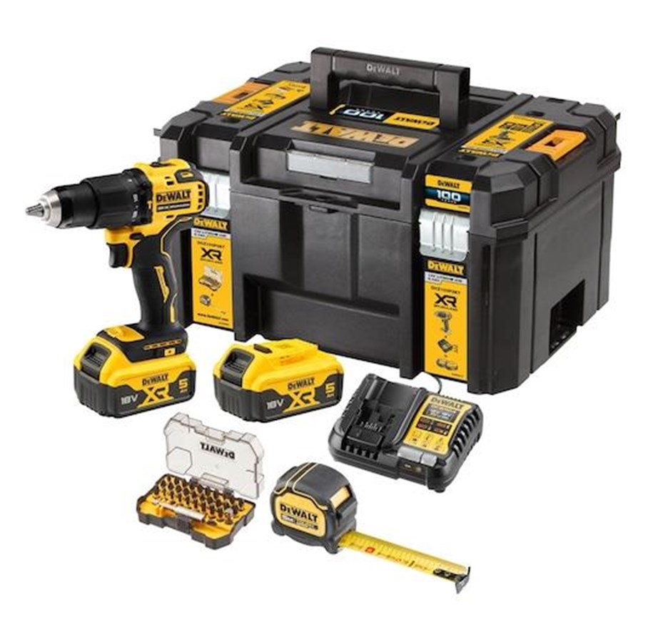 Haus & Garten - Dewalt DCZ100P2KT-QW 100 year XR 18V ​​5Ah drill kit measurement and accessories box - DCZ100P2KT-QW