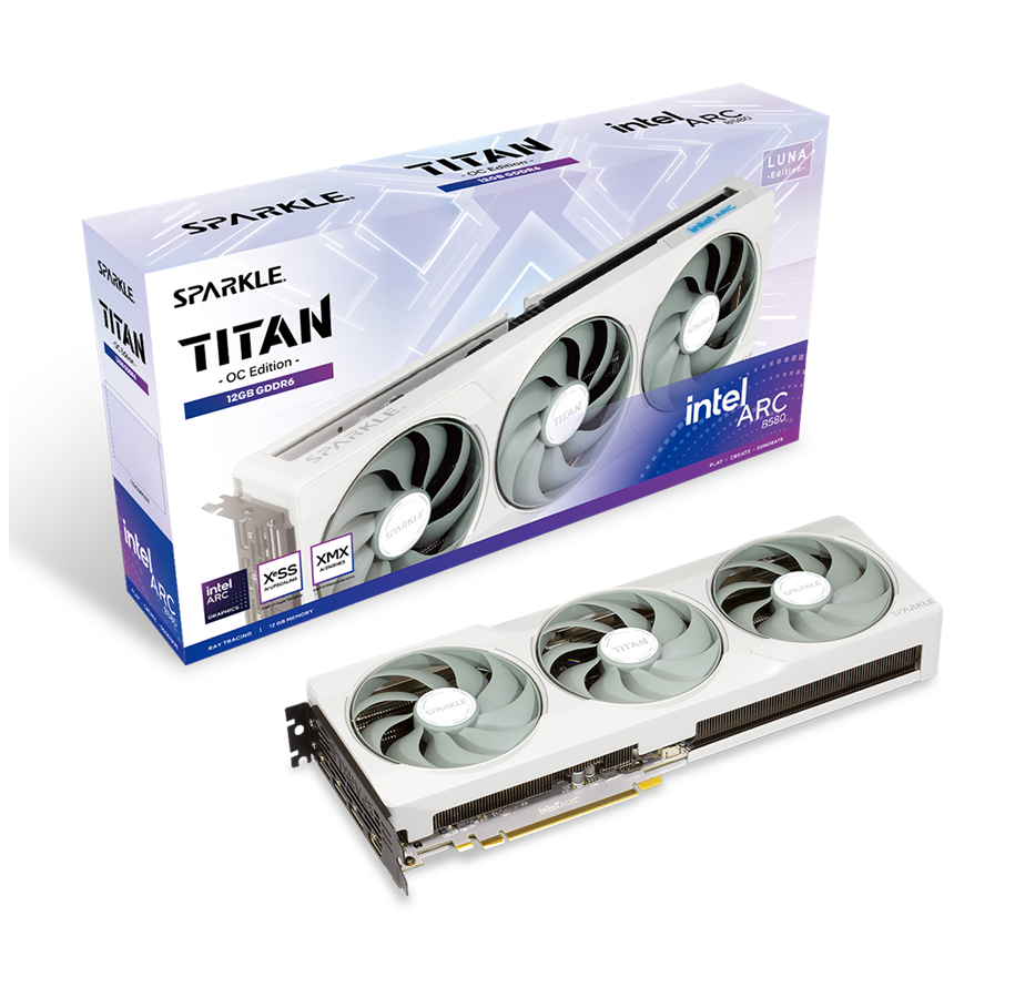 Grafikkarte - Sparkle Arc B580 Titan Luna OC - 12GB GDDR6 RAM - Grafikkarte *DEMO* - 1A1-S00428700G