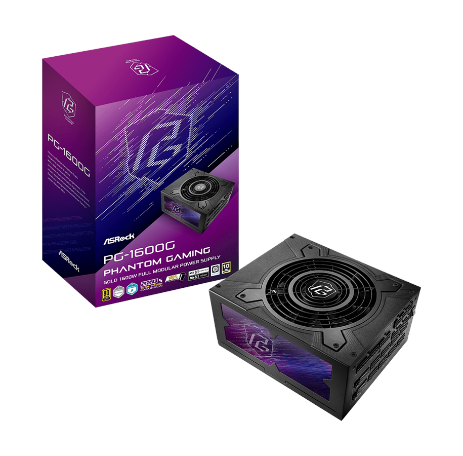 Netzteile - ASRock PG-1600G Netzteile - 1600 Watt - 135 mm - ATX 3.1 - 80 Plus Gold zertifiziert - 90-UXP160-GFEAAB