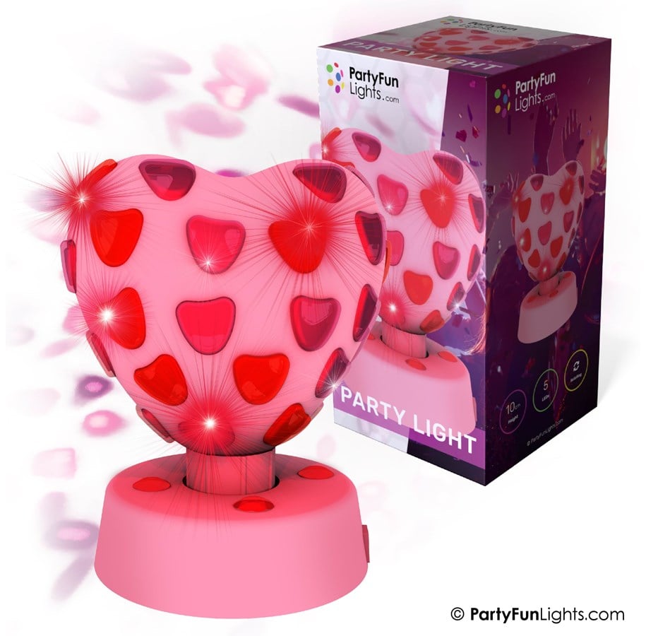 Musik - Party Funlight Hjerte disko lampe Ø:15.5cm - 605202