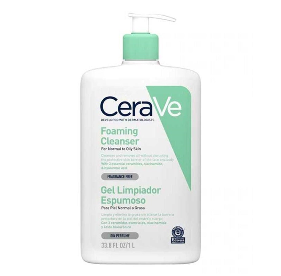 Gesichtspflege - CeraVe Foaming Cleanser 1000ml - Normal to Oily Skin - 3337875598774