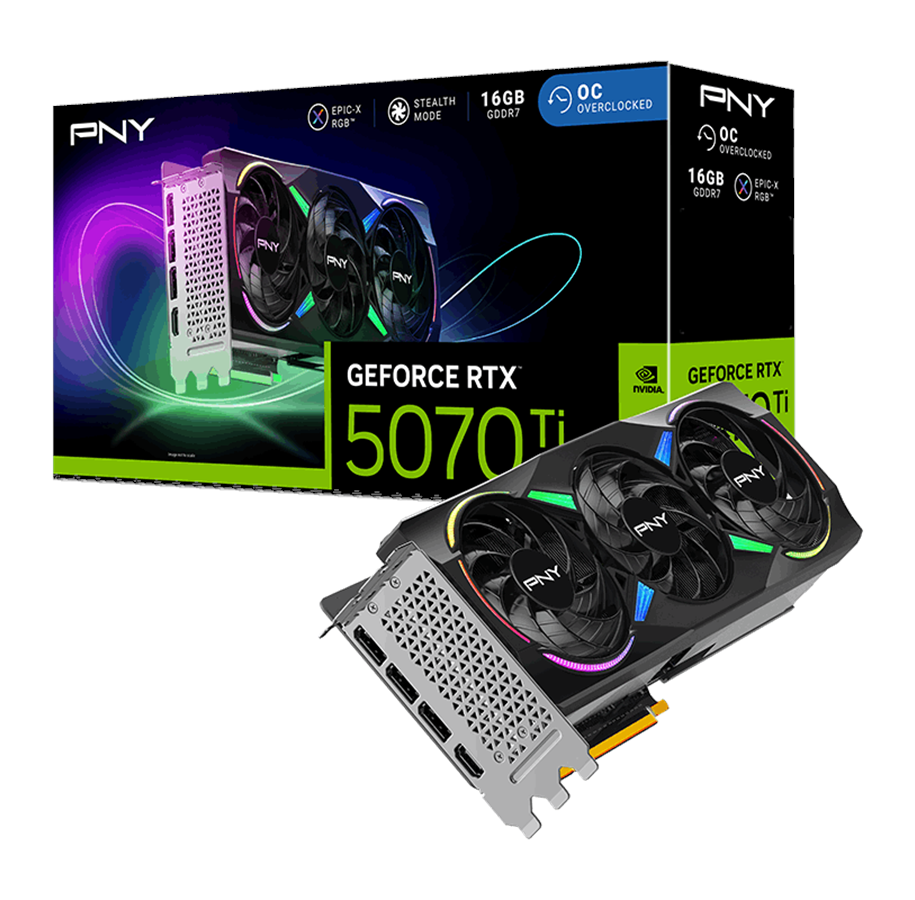 Grafikkarte - PNY GeForce RTX 5070 Ti Epic-X OC - 16GB GDDR7 RAM - Grafikkarte - VCG5070T16TFXXPB1-O