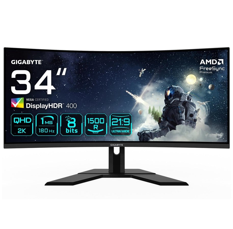 Monitor - 34" GIGABYTE G34WQCP - 3440x1440 (UWQHD) - 180Hz - VA - G34WQCP