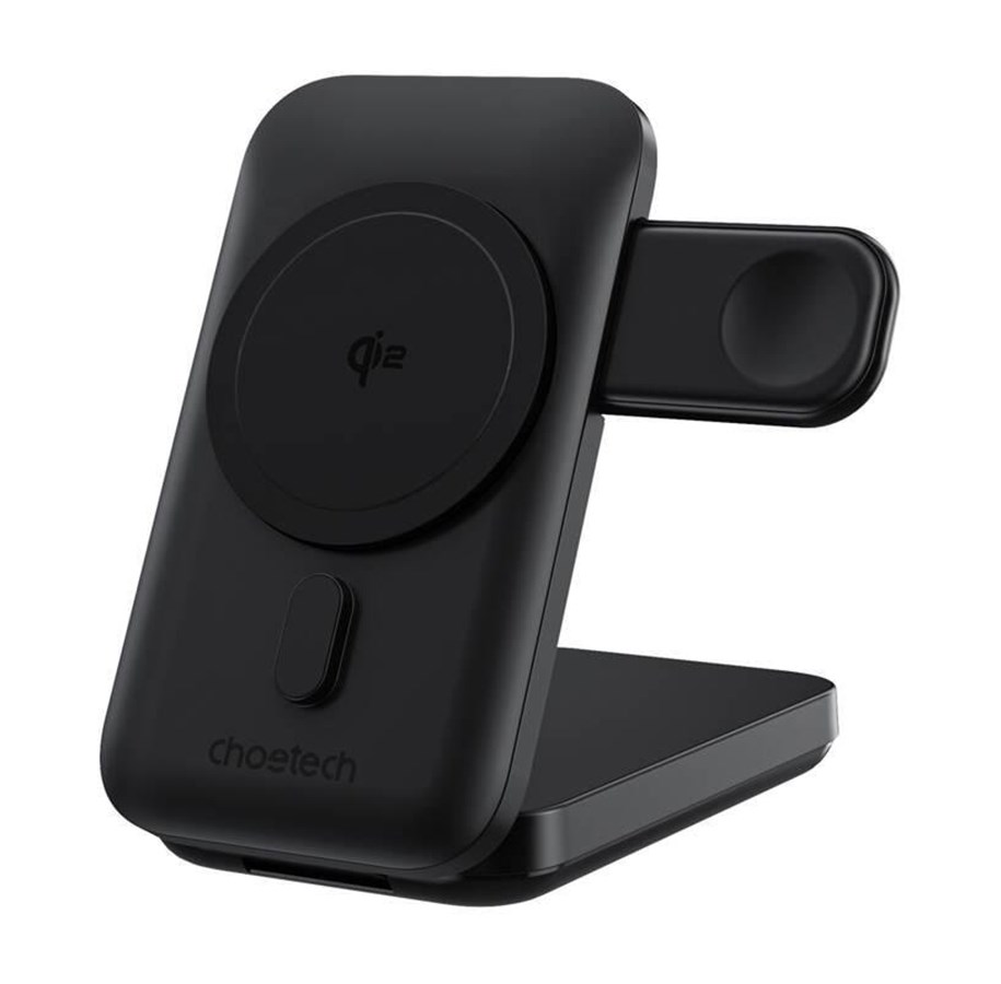 Handys - Adapter und Ladegeräte - Choetech 3in1 Mag Charger Holder B750 10000mAh Qi2 (Black) - B750