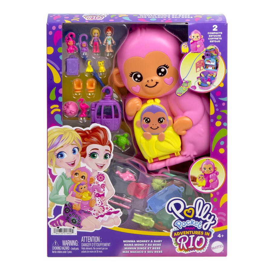Figuren - Polly Pocket Momma Monkey & Baby - HWP04