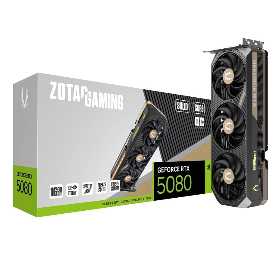 Grafikkarte - ZOTAC GeForce RTX 5080 Solid Core OC - 16GB GDDR7 RAM - Grafikkarte *DEMO* - ZT-B50800J2-10P