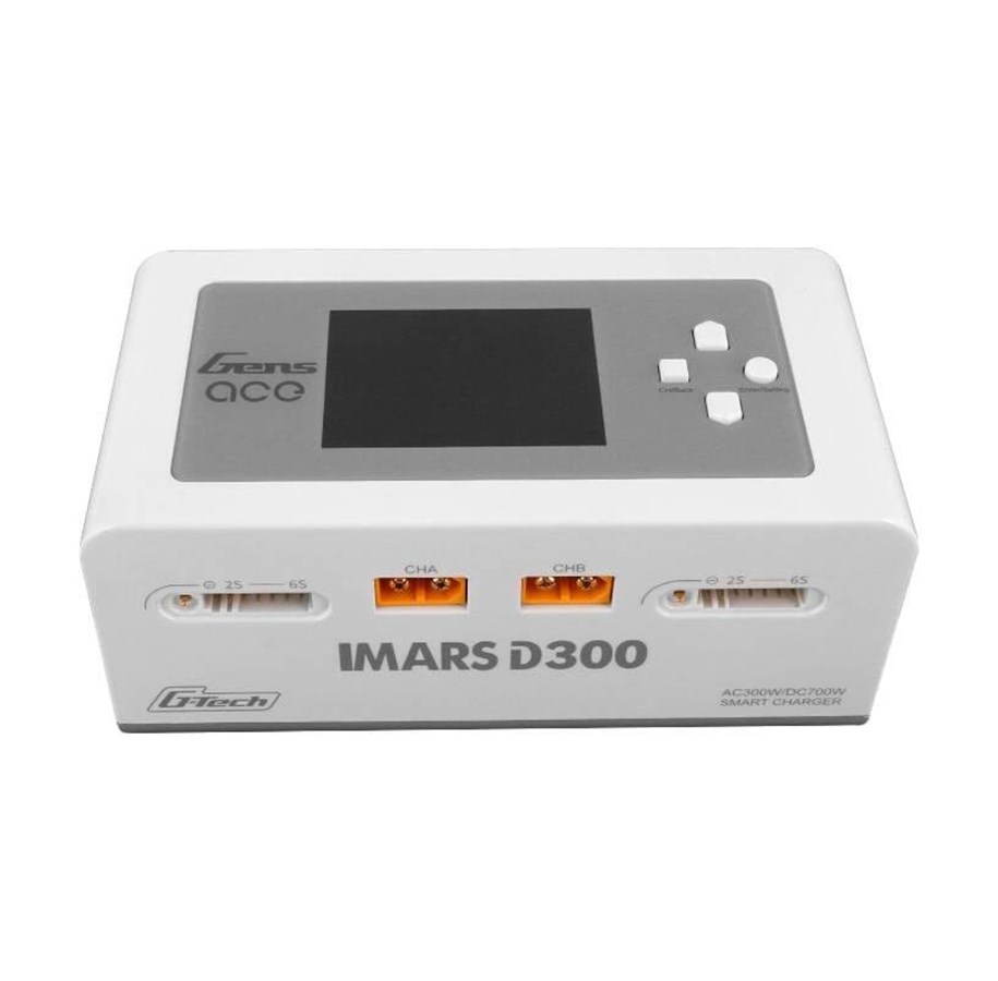 Ferngesteuert - Gens ace &Tattu IMARS D300 G-Tech Channel AC/DC 300W/700W RC Battery Charger-EU White - GEA300WD300-EW