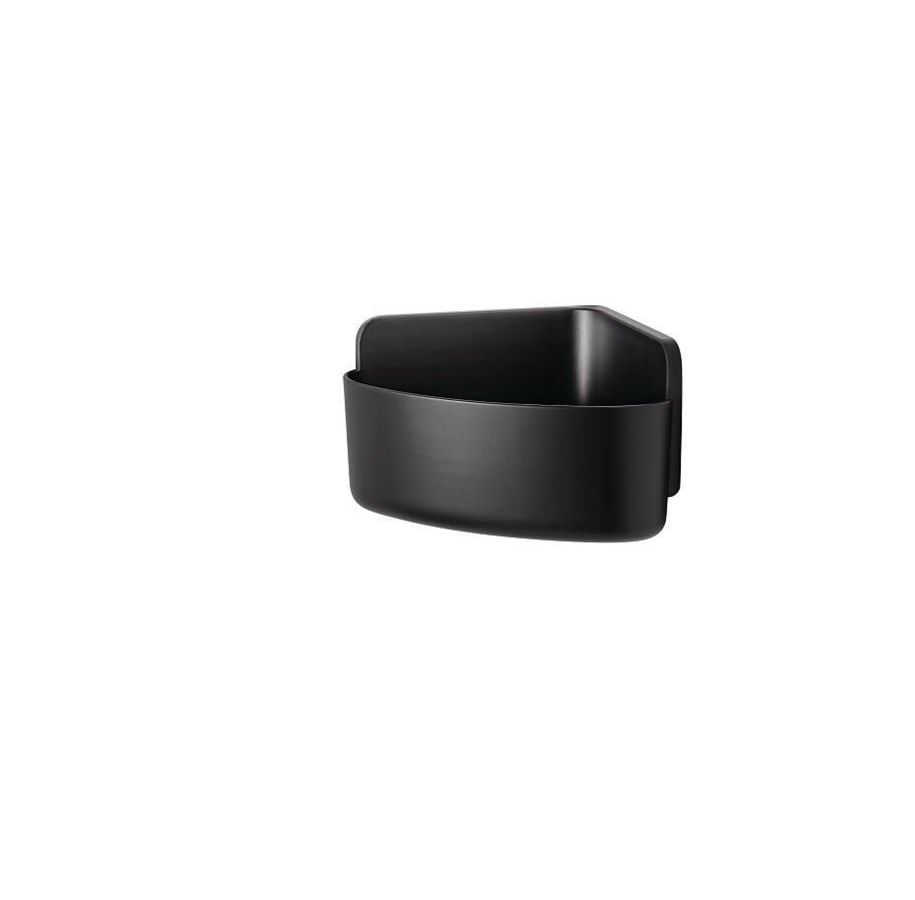 Einrichtung - tesa LAVAA Corner Shower Basket Small Self-adhesive High-quality Matt Black Plastic - 40517-00000-00