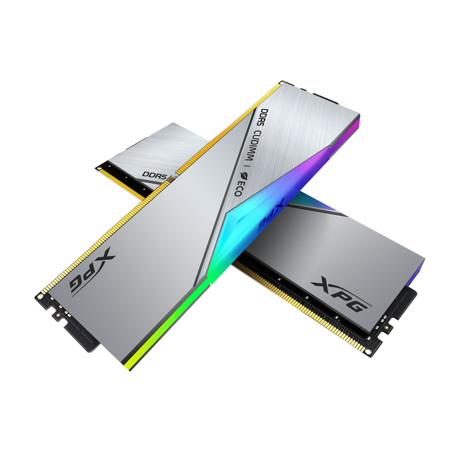 Arbeitsspeicher (RAM) - A-Data XPG Lancer CUDIMM RGB DDR5-8400 - 48GB - CL40 - Dual Channel (2 pcs) - Intel XMP - Silber mit RGB - AX5CU8400C4024G-DCLACRSG
