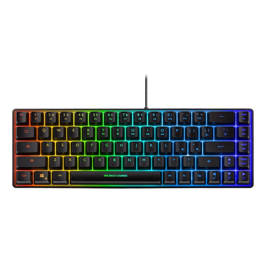 Tastaturen - Deltaco GAM-158-US membrane 60% mini RGB US semi-transparent black - Gaming Tastatur - Englisch (US) - Schwarz - GAM-158-US