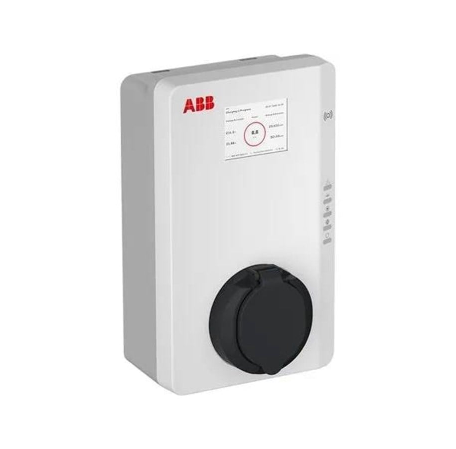 Aufladen von Elektroautos - ABB Charging box TAC-W22-T-RD-MC-0 22kW 32A Display RFID White - 6AGC081281